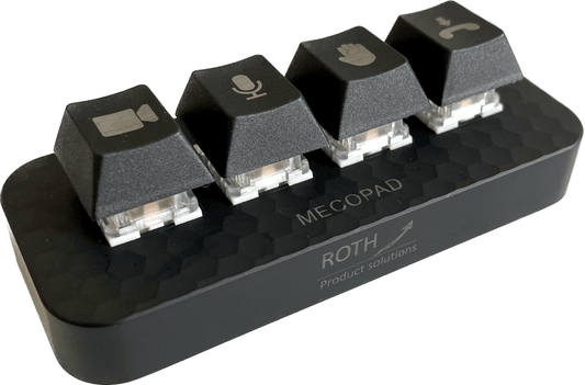 Tastatur für Videokonferenzen 4 tasten Tastatur, Teams Tastatur, Webex tastatur, Zoom Tastatur, Mute, Kamera einschalten, Handhebeln, Hand heben, Auflegen, Kurzwahltasten, tastenkombination, externe Tastatur, einfache Bedienung